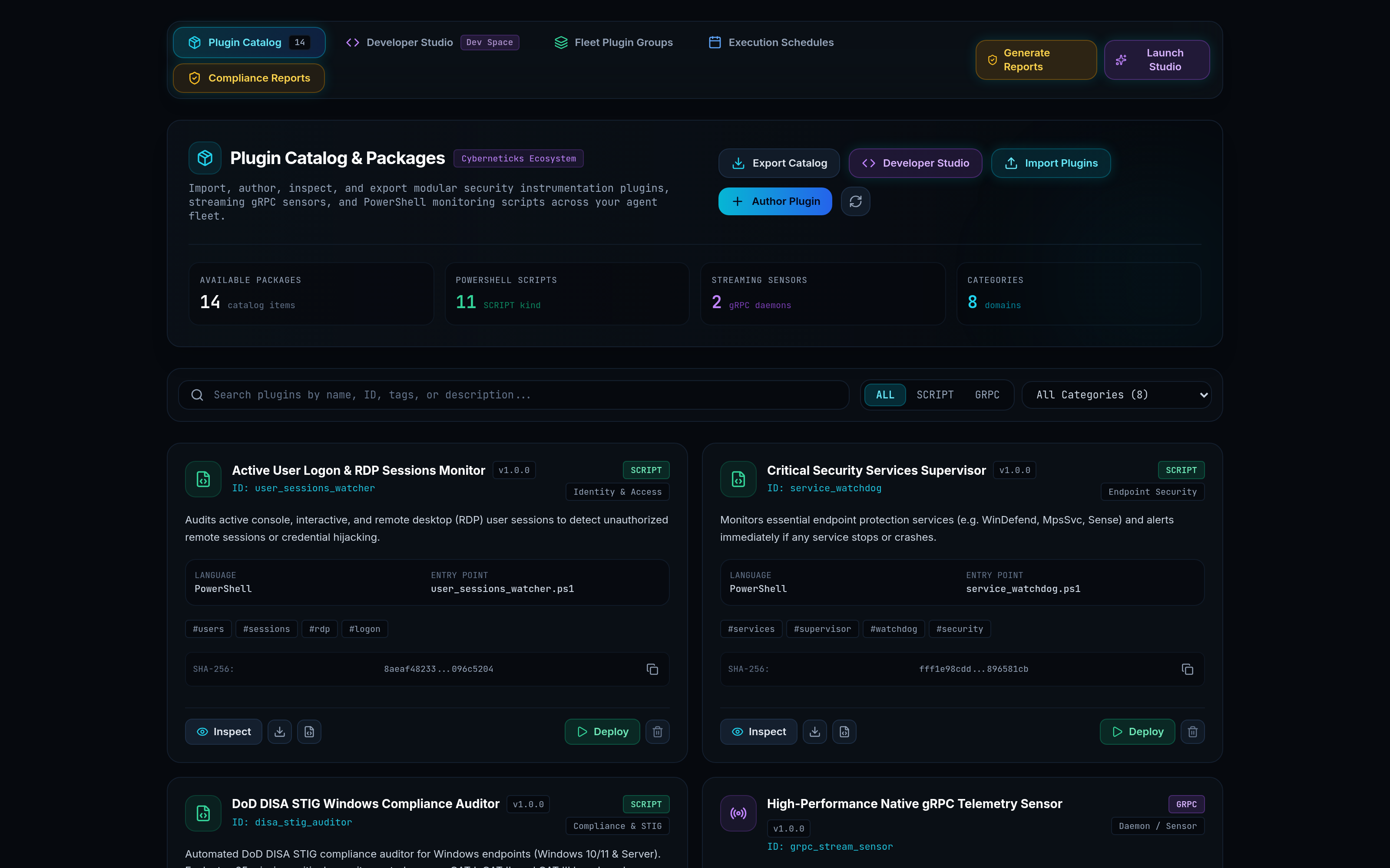 GryphOps Dynamic Plugin Catalog and Schedules